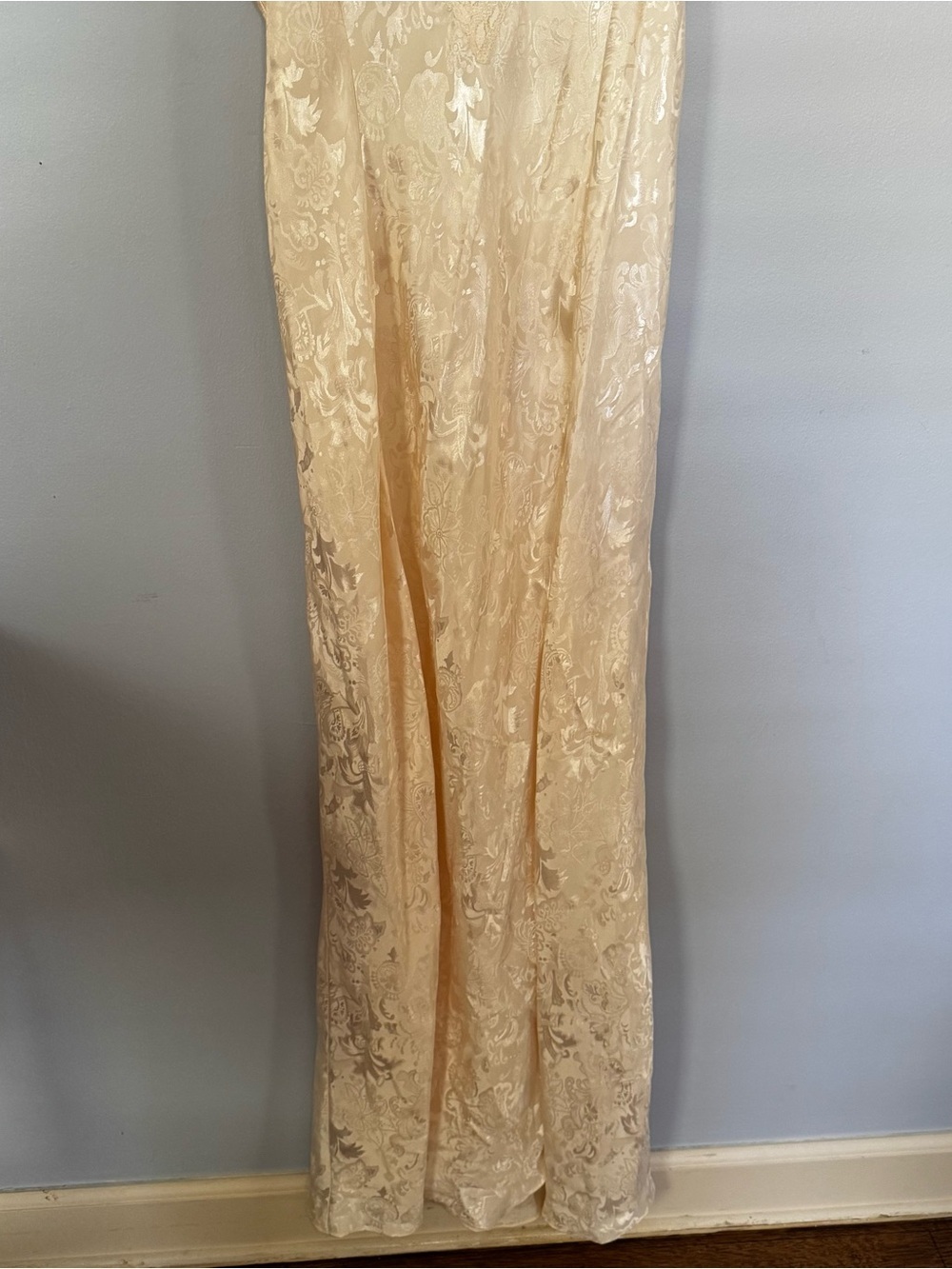 Vintage Victoria’s Secret Gold Label Ivory Satin Lace Nightgown Slip Dress L - Picture 3 of 12